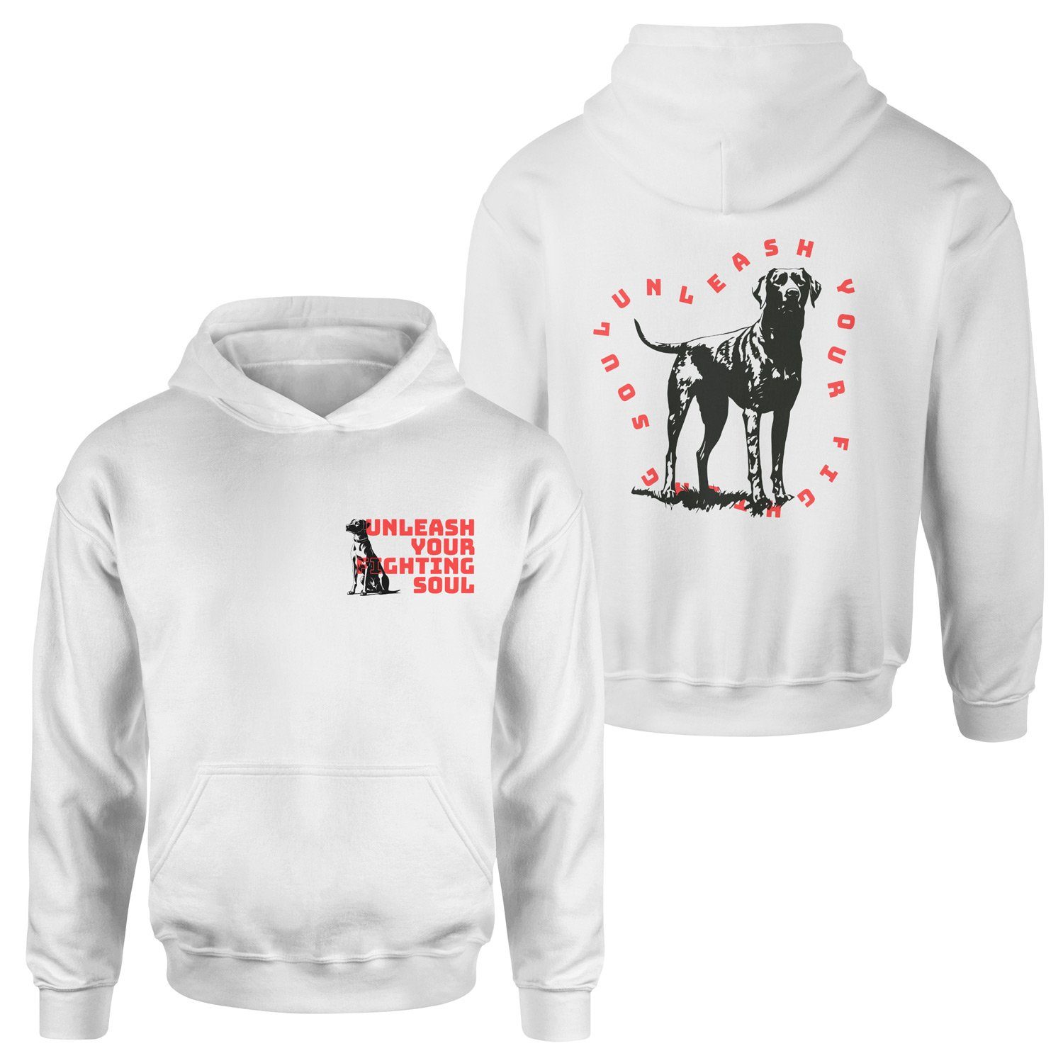 Unleash Your Fighting Soul | Dog Hoodie L - Beyaz