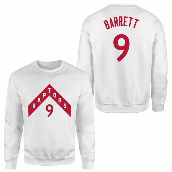RJ Barrett 9 Raptors Jersey Sweatshirt M - Beyaz