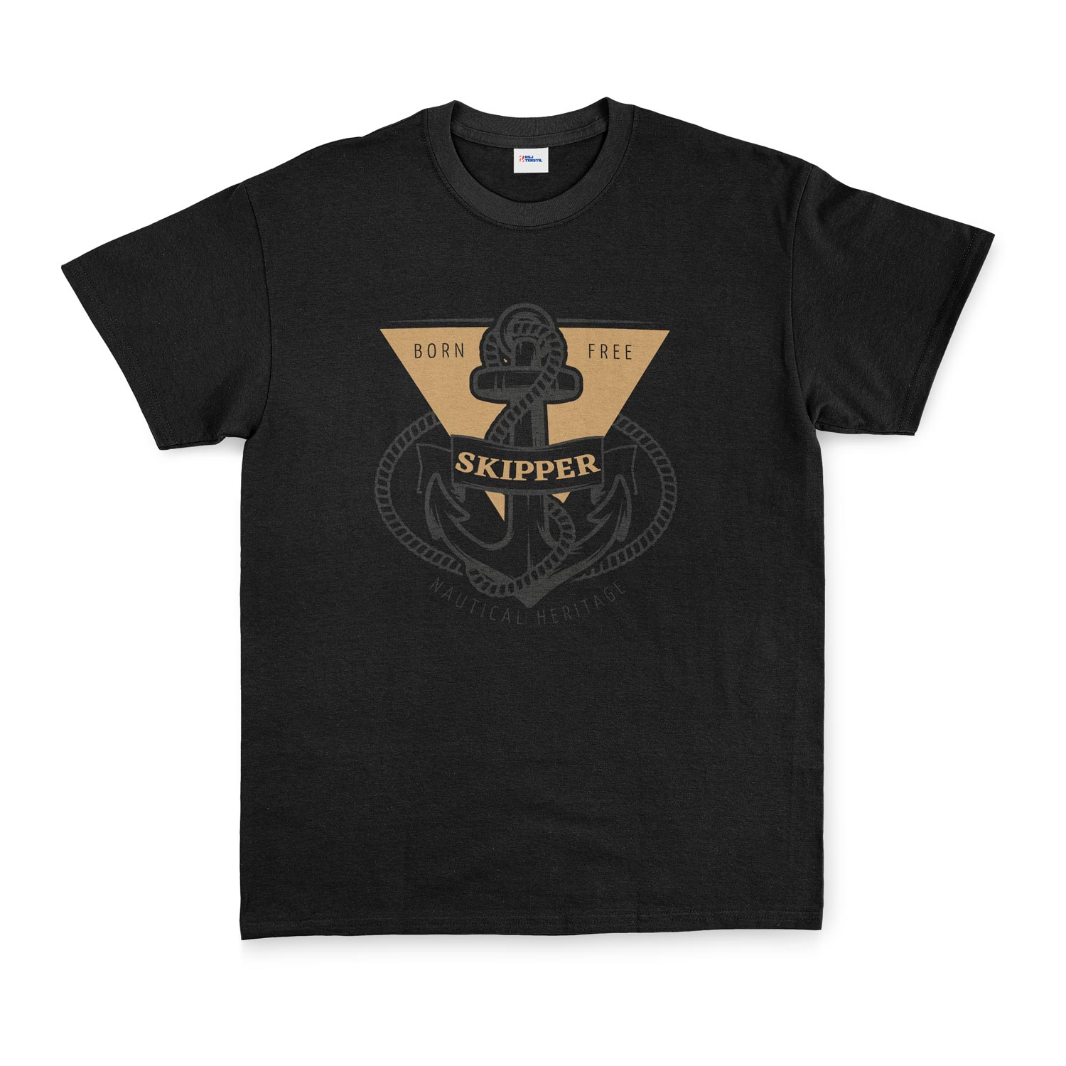 Skipper Denizci Tişört XXL - Siyah
