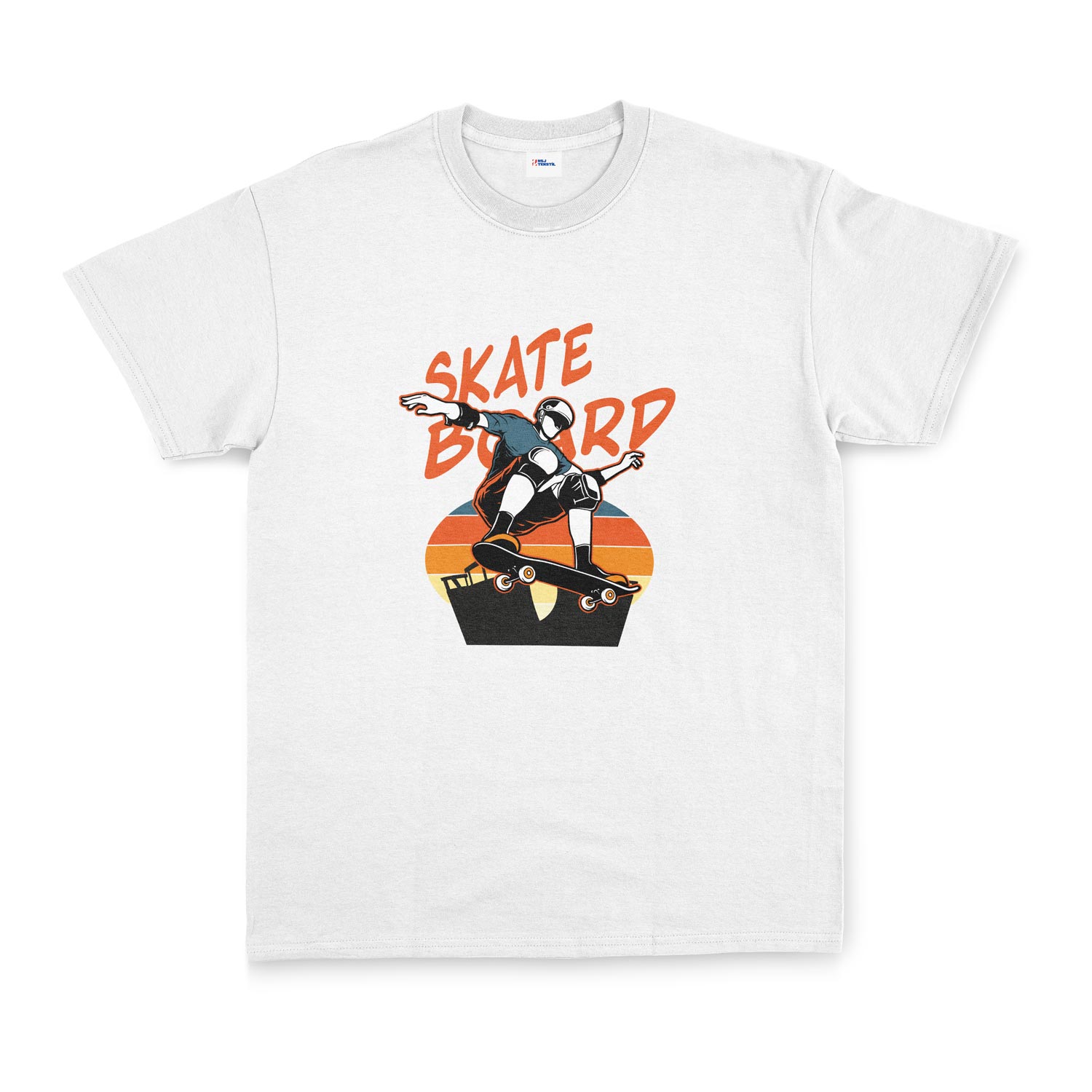 Skateboard Tişört L - Beyaz