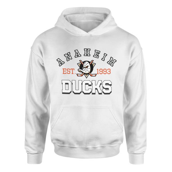Anaheim Ducks EST. 1993 Hoodie XL - Beyaz