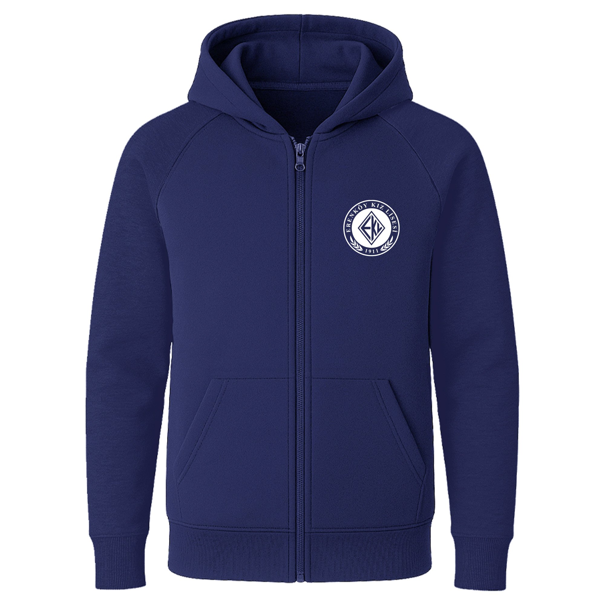 Erenköy Kız Lisesi İndigo Mavisi Fermuarlı Sweatshirt (Opsiyonel)