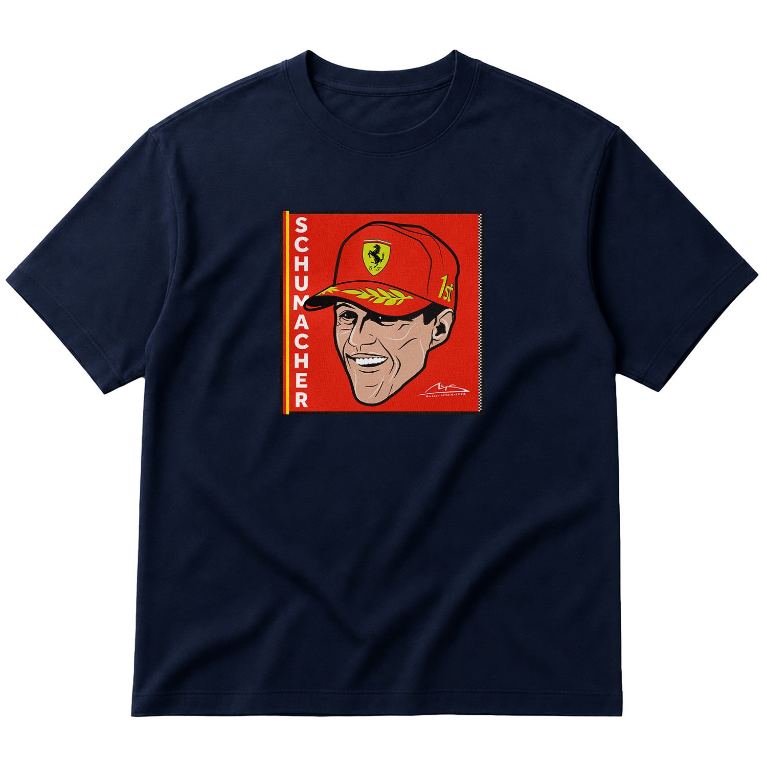 Michael Schumacher Design Oversize Tişört S - İndigo Mavisi