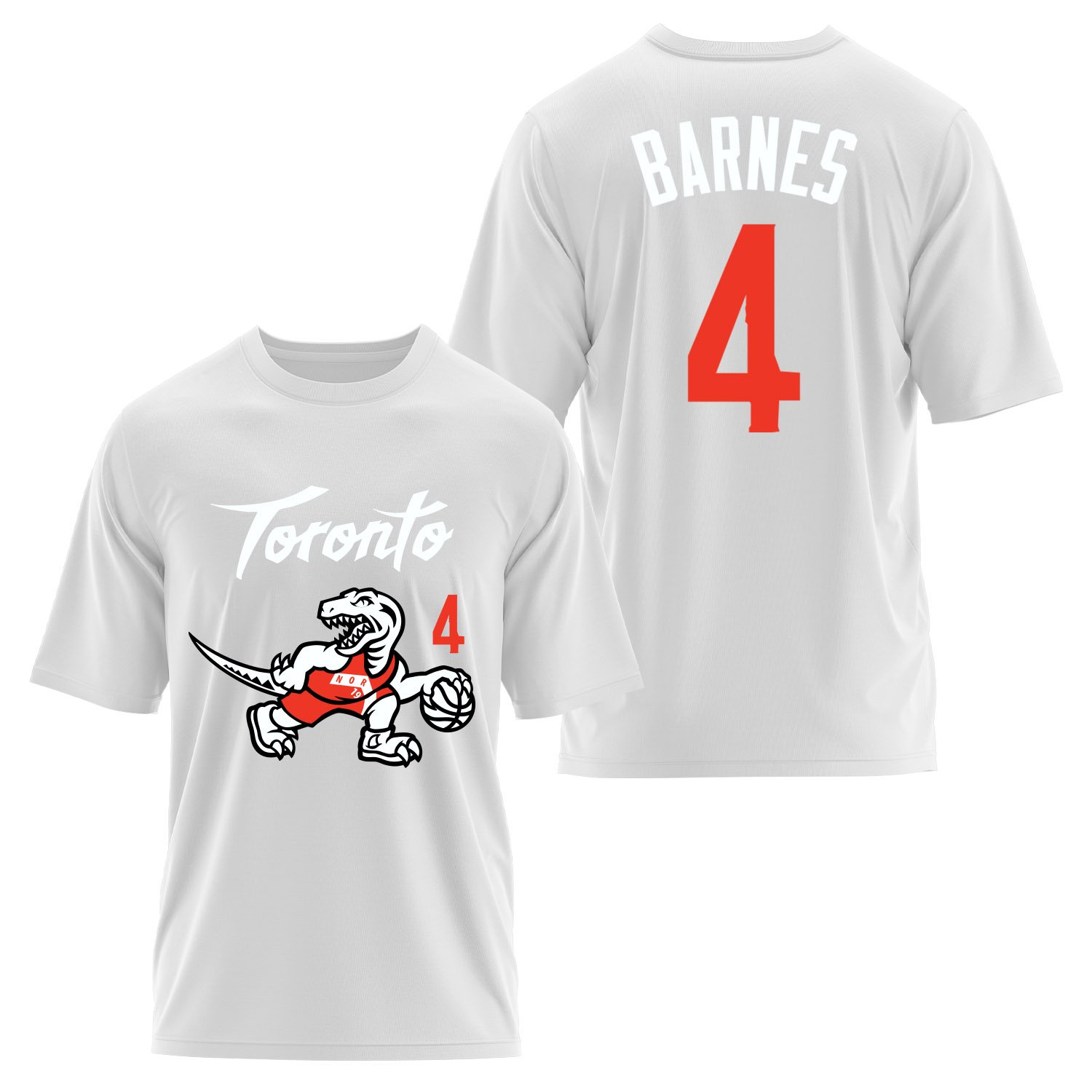 Scottie Barnes 4 City Edition Raptors Oversize Tişört M - Beyaz