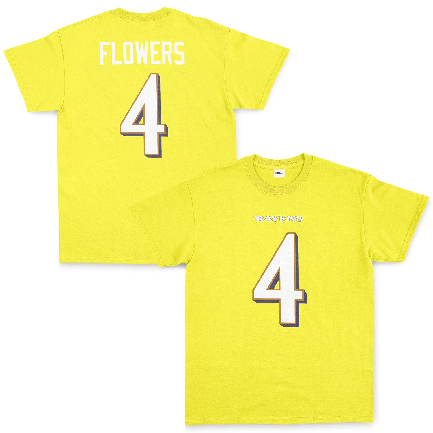 Zay Flowers Baltimore Ravens Tişört L - Sarı