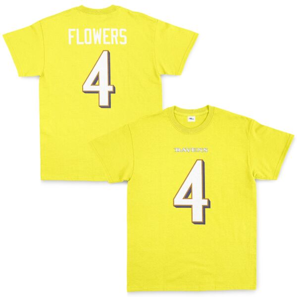 Zay Flowers Baltimore Ravens Tişört L - Sarı