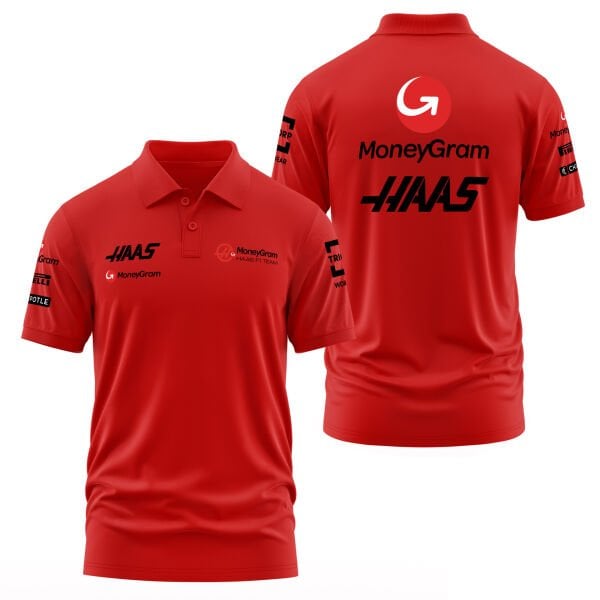 Haas Racing 2024 Teamline Black Polo Tişört