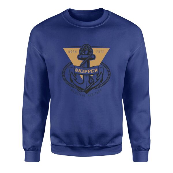 Skipper Denizci Sweatshirt L - İndigo Mavisi