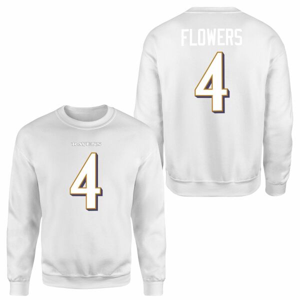 Zay Flowers Baltimore Ravens Sweatshirt M - Beyaz