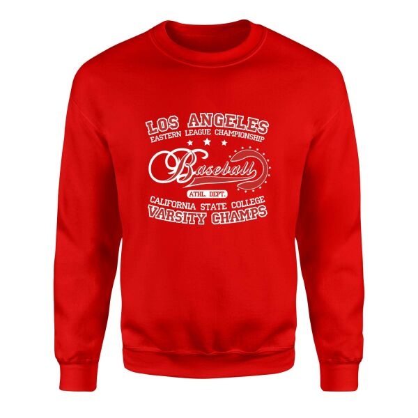 Los Angeles ELC Baseball Sweatshirt XL - Kırmızı