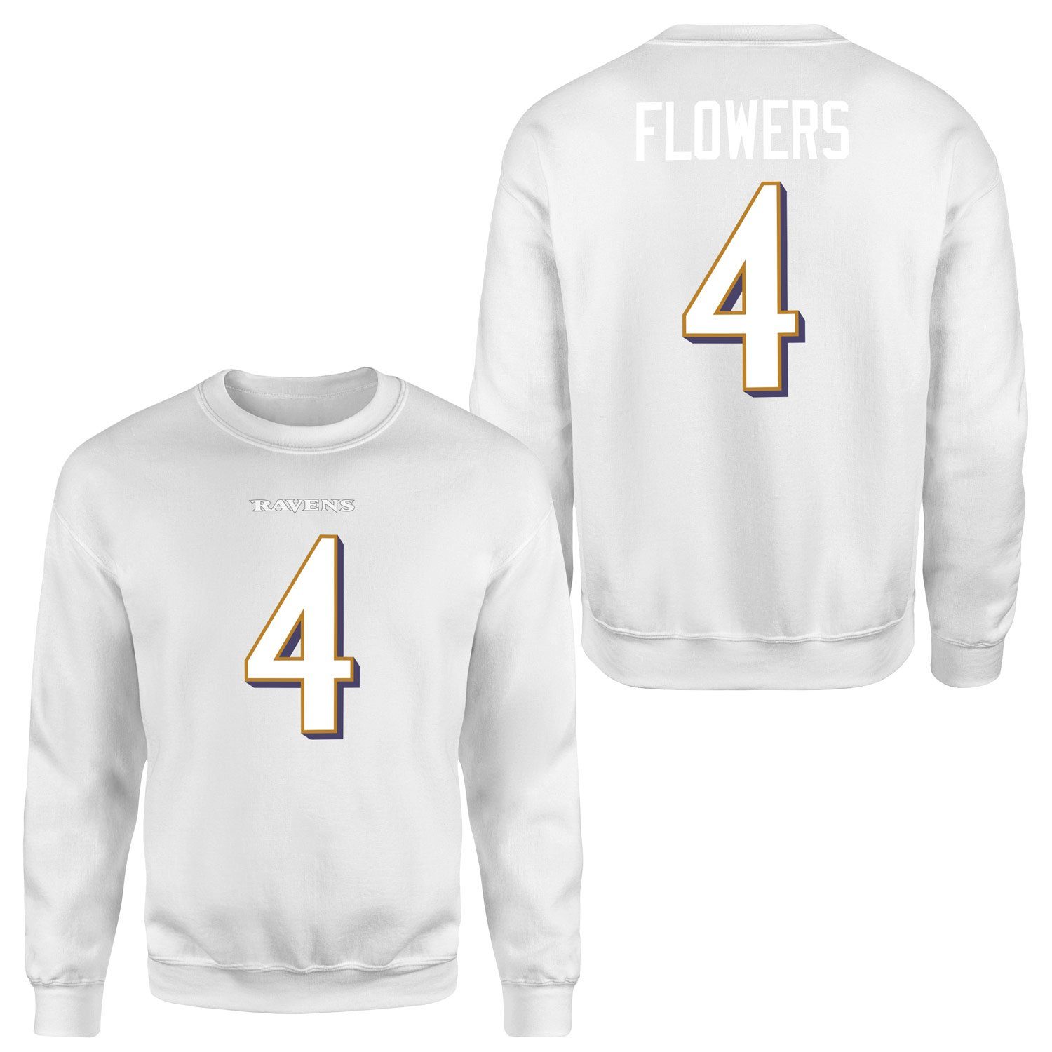 Zay Flowers Baltimore Ravens Sweatshirt XXL - Beyaz