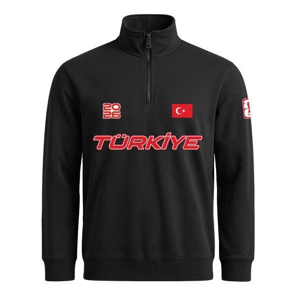 Türkiye 2026 Yarım Fermuarlı Sweatshirt L - Siyah