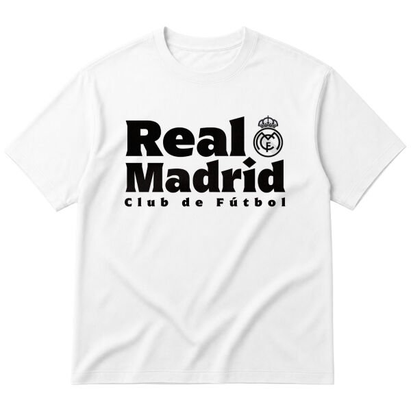 Real Madrid Club de Futbol Oversize Tişört L - Beyaz
