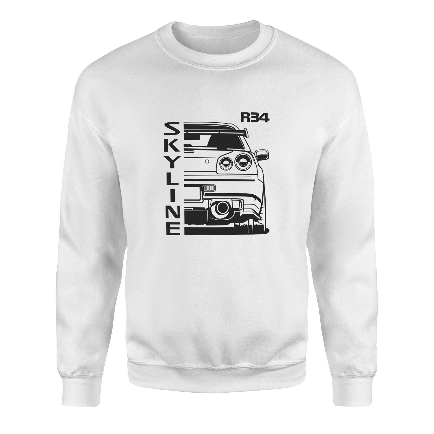 R34 Skyline Sweatshirt L - Beyaz