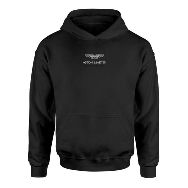 Aston Martin Mid Logo Siyah Hoodie OUTLET (XXLAGRE)