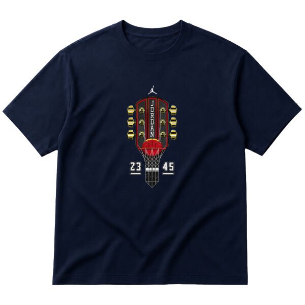 Air Jordan Guitar Oversize Tişört S - İndigo Mavisi