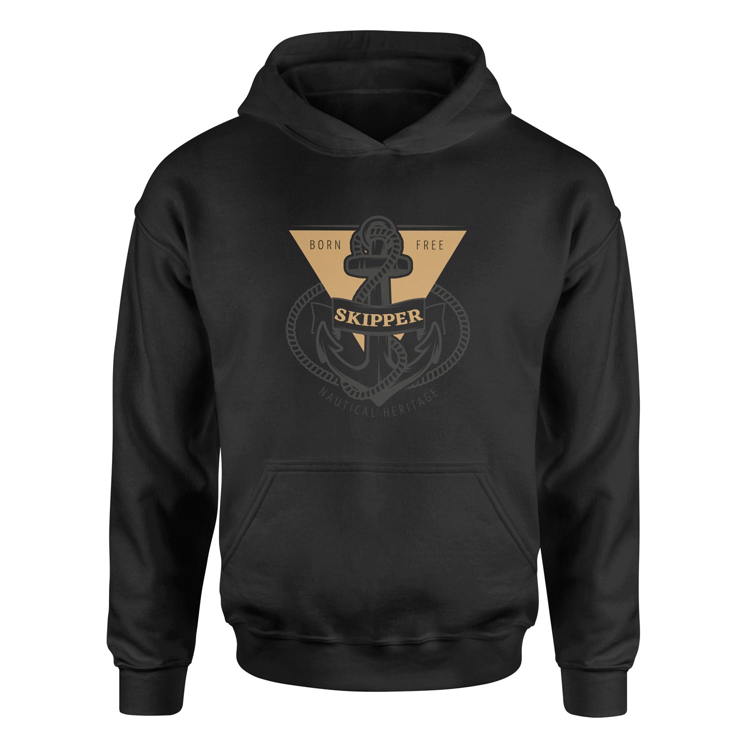 Skipper Denizci Hoodie XXL - Siyah