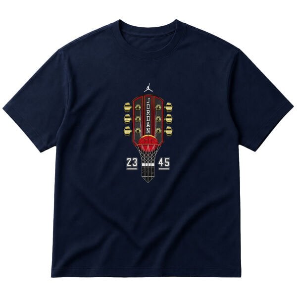 Air Jordan Guitar Oversize Tişört M - İndigo Mavisi