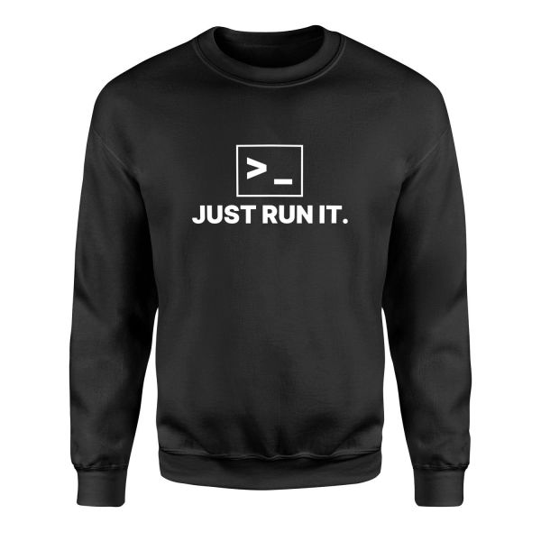 Just Run It. Sweatshirt M - Siyah