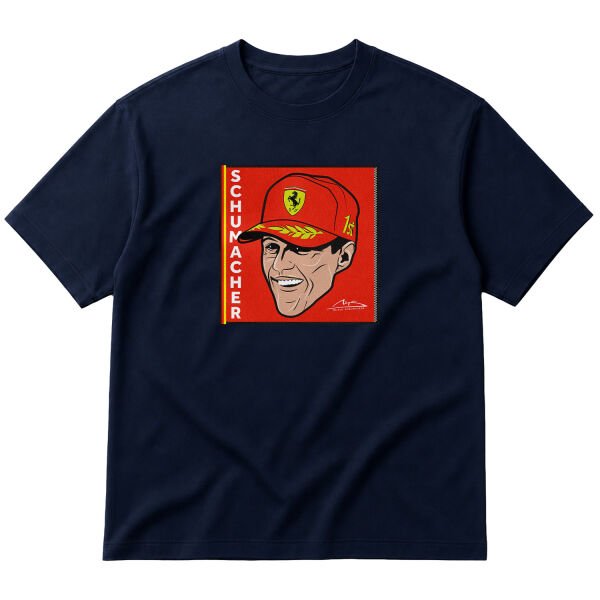 Michael Schumacher Design Oversize Tişört L - İndigo Mavisi
