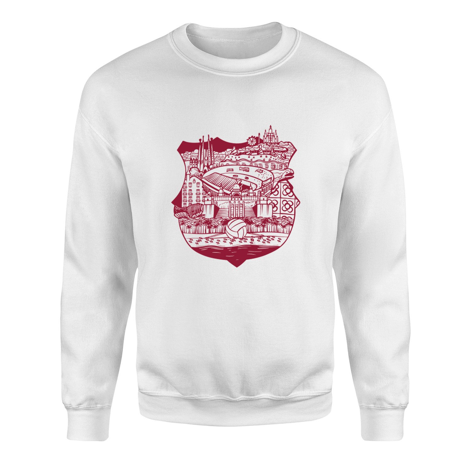 Barcelona City Sweatshirt L - Beyaz