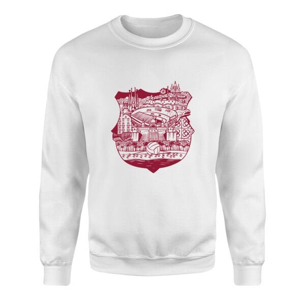 Barcelona City Sweatshirt L - Beyaz