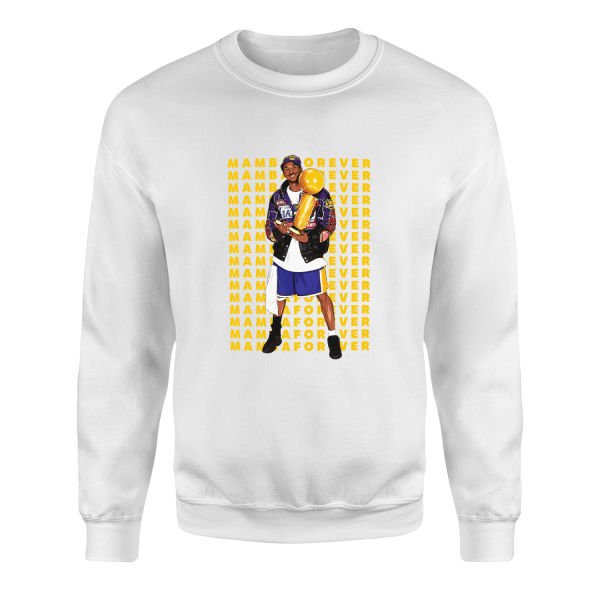 MAMBA FOREVER Kobe Bryant Sweatshirt M - Beyaz