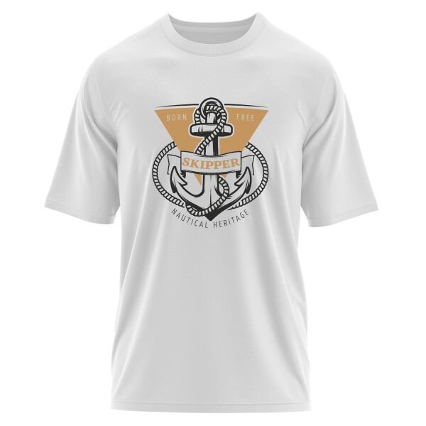 Skipper Denizci Oversize Tişört S - Beyaz