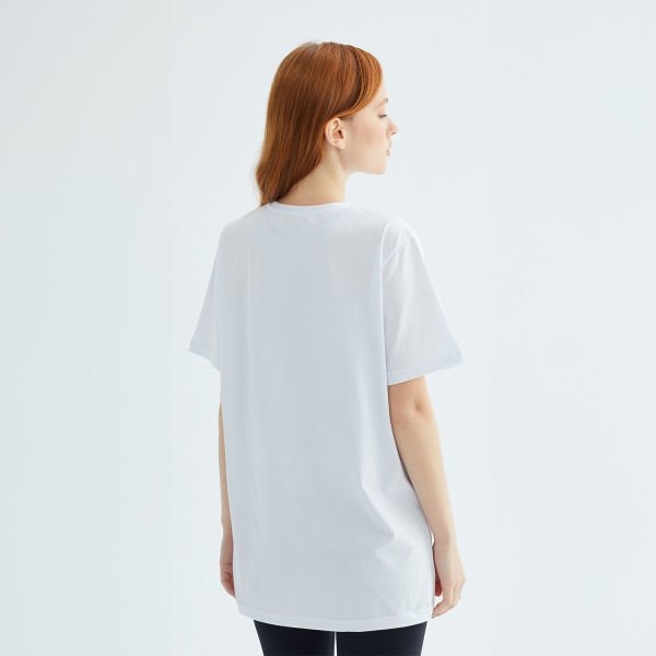 Baskısız Düz Casual Tişört XL - Beyaz