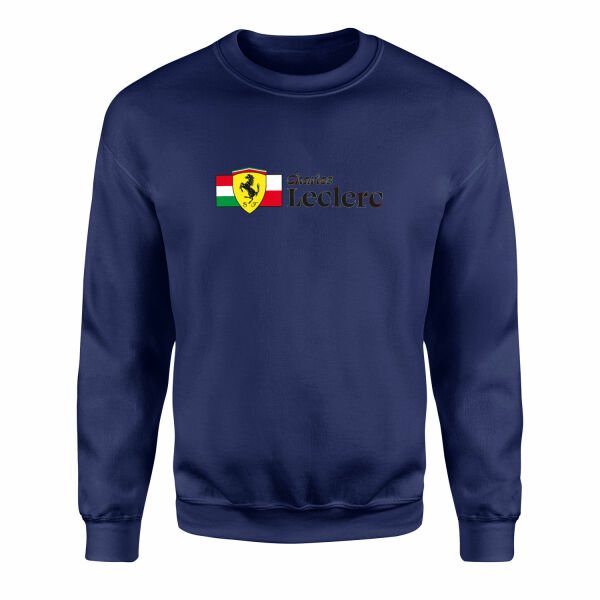 Charles Leclerc ITA-MON Elegant Sweatshirt L - İndigo Mavisi