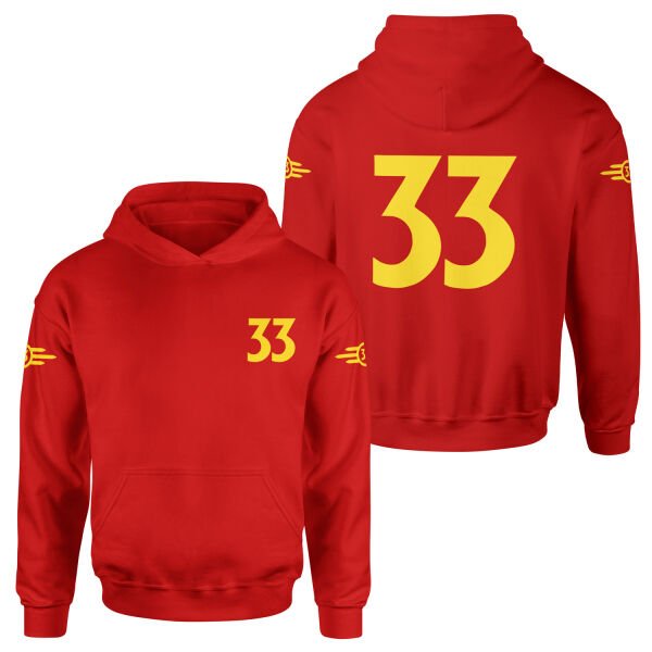 Vault 33 Dweller | Fallout Dweller Edition Hoodie XL - Kırmızı