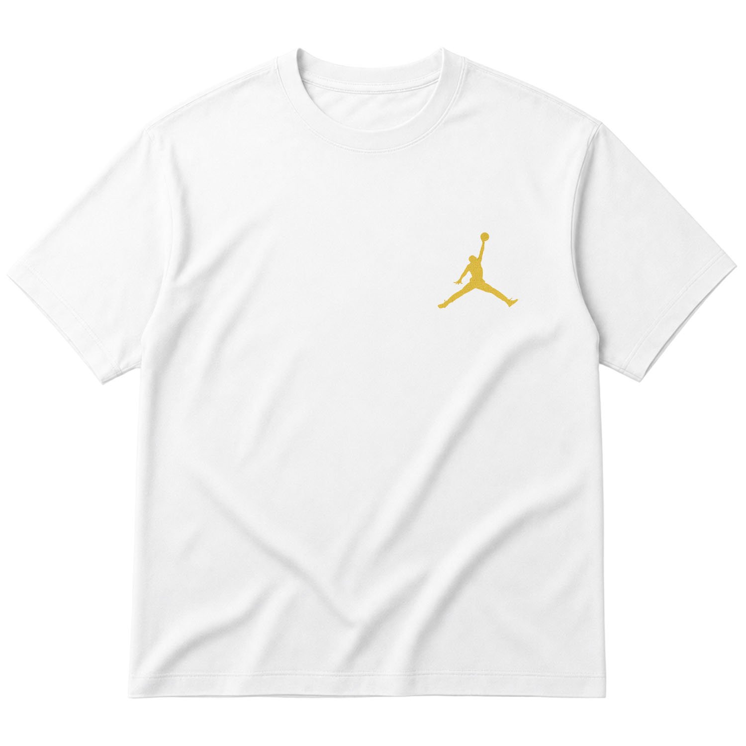 Air Jordan Gold Stroked Oversize Tişört L - Beyaz