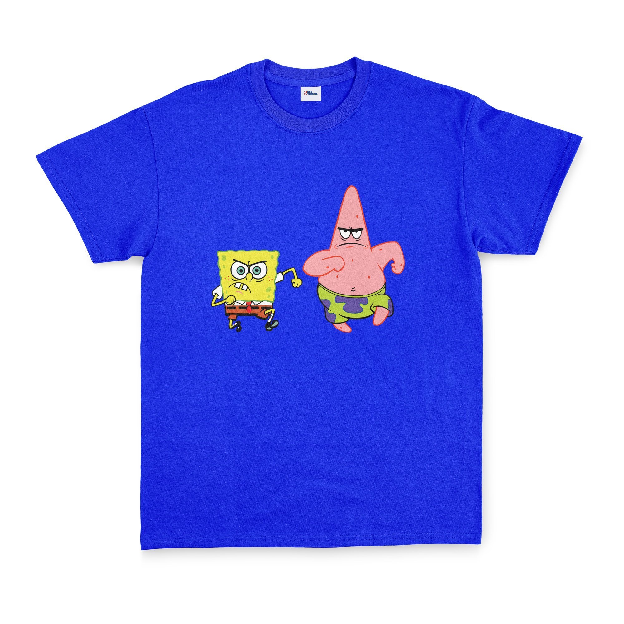 Sünger Bob ve Patrick Tişört L - Mavi | OUTLET