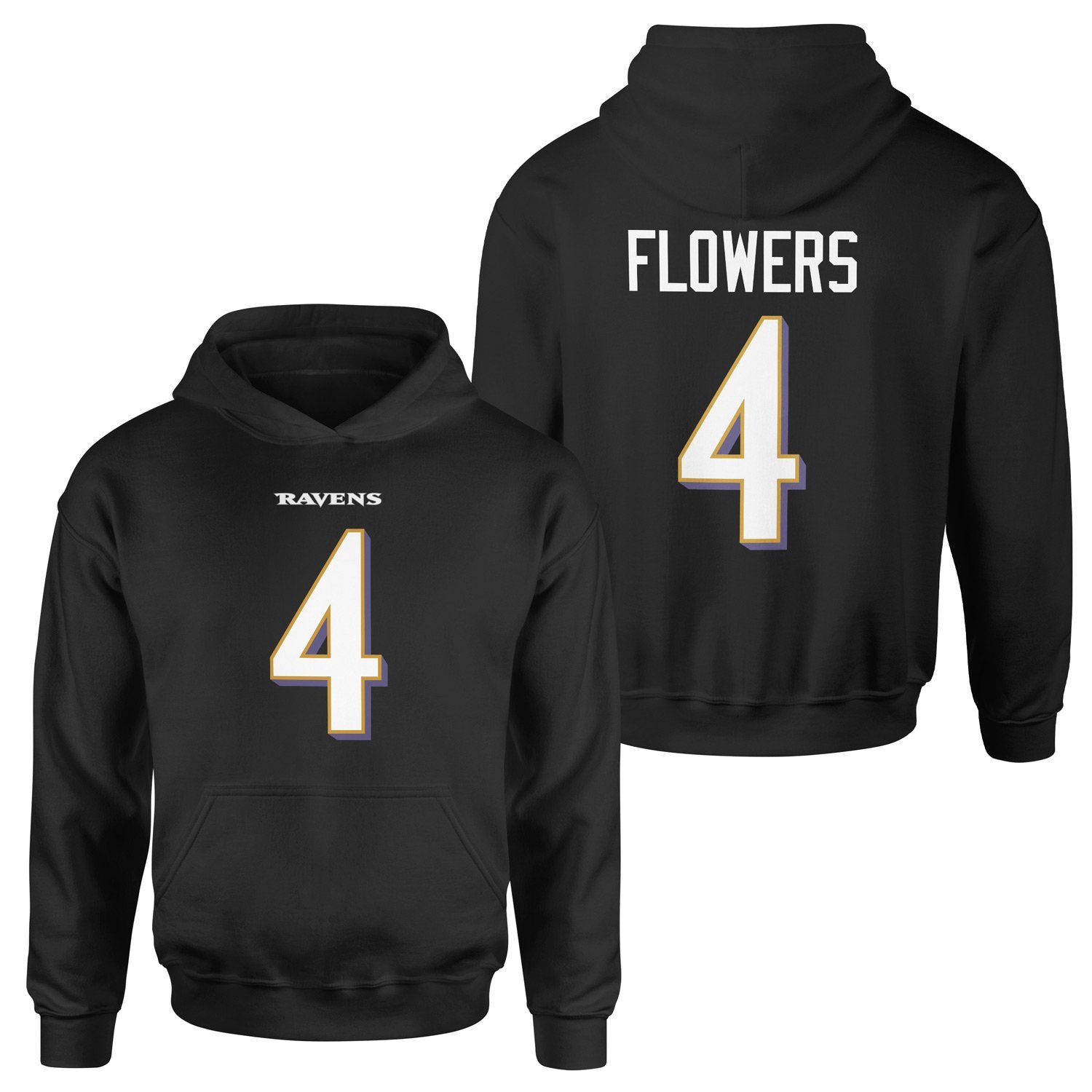 Zay Flowers Baltimore Ravens Hoodie L - Siyah