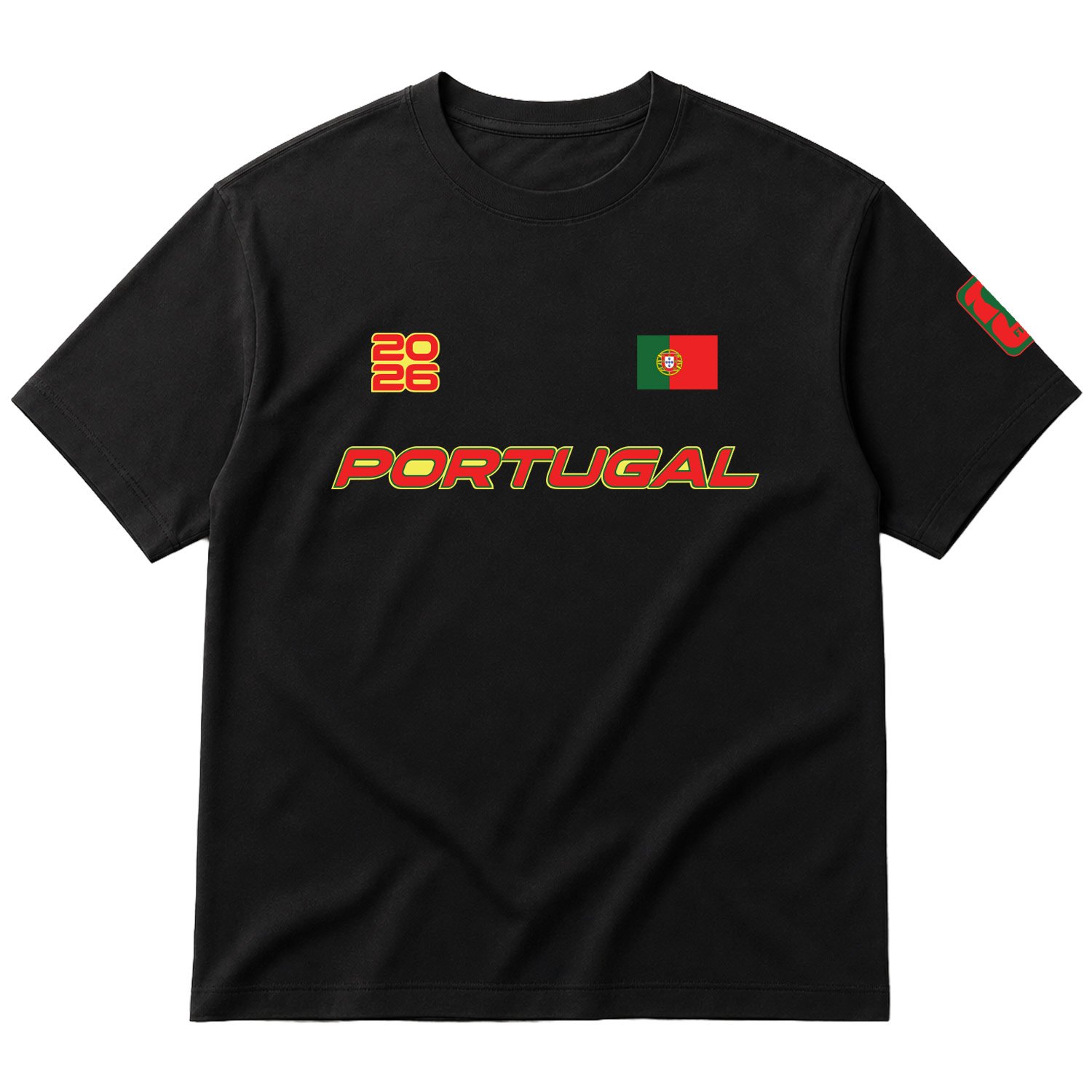 Portekiz 2026 Oversize Tişört M - Siyah