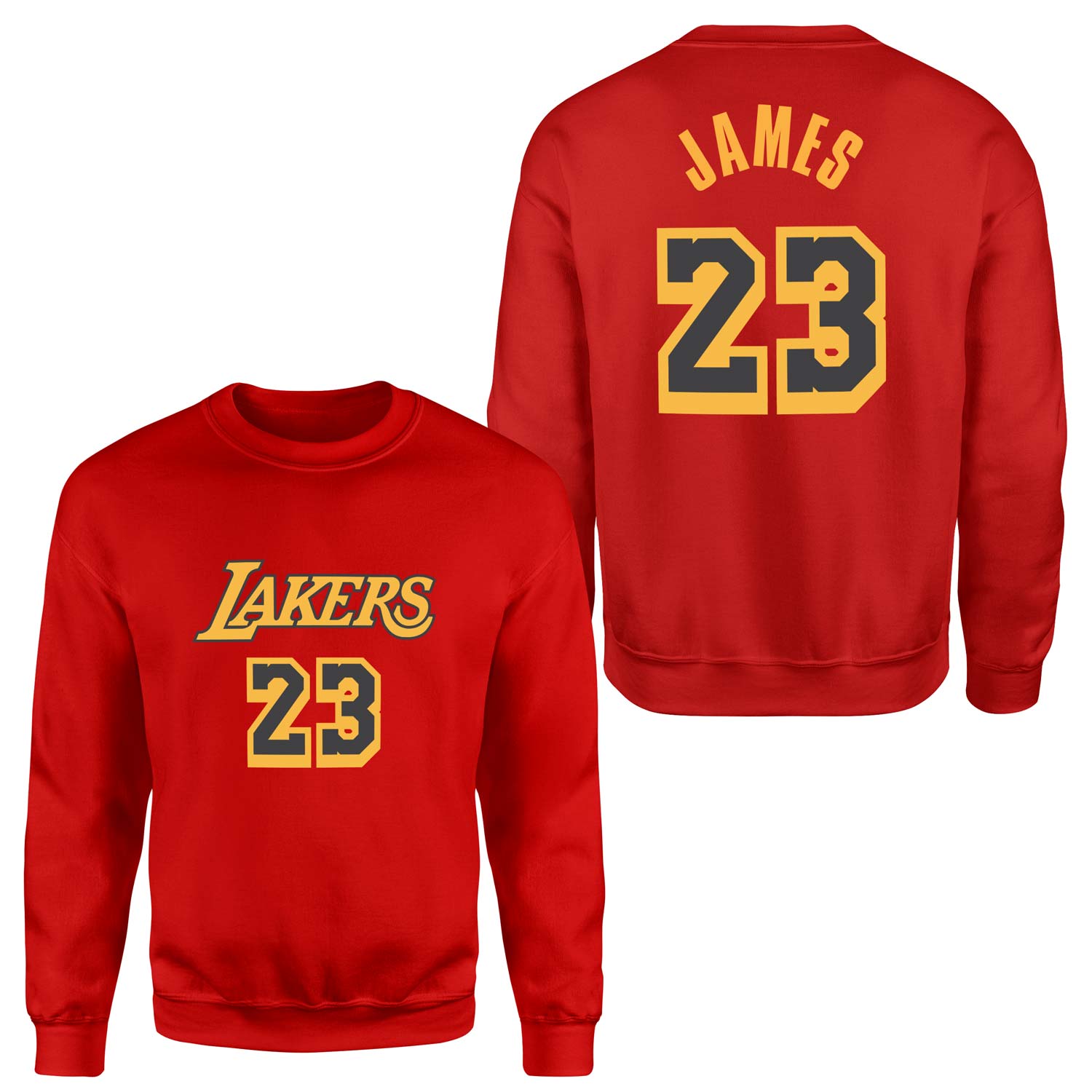 LeBron James 23 Lakers Black Sweatshirt L - Kırmızı