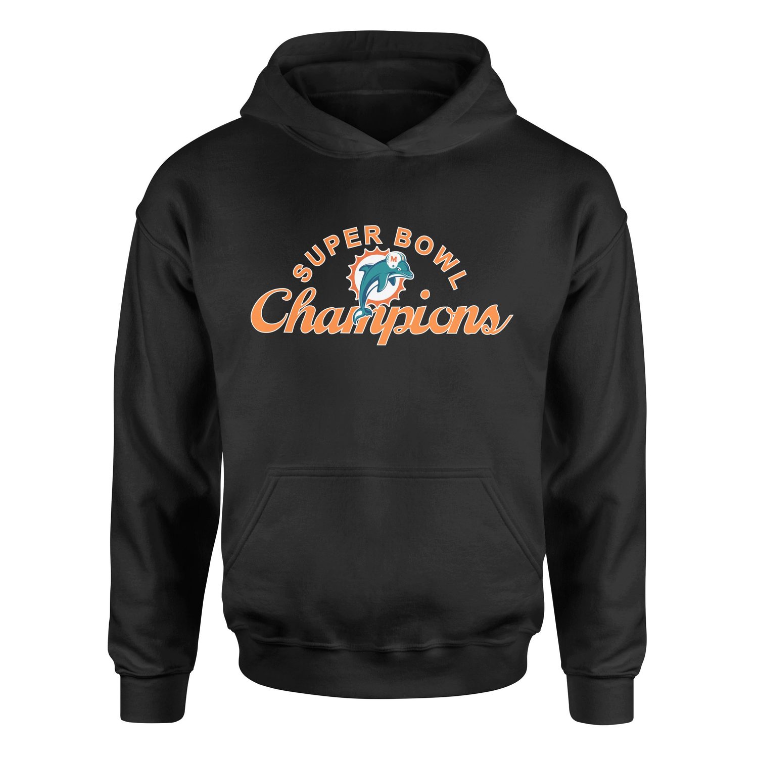 Miami Dolphins SB Champions Hoodie M - Siyah
