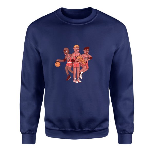 Jordan, Pippen, Rodman II Sweatshirt S - İndigo Mavisi