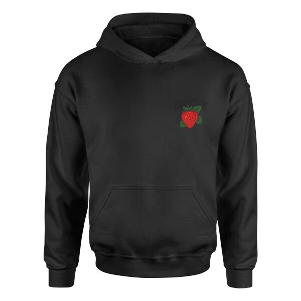 Strawberry Hoodie L - Siyah