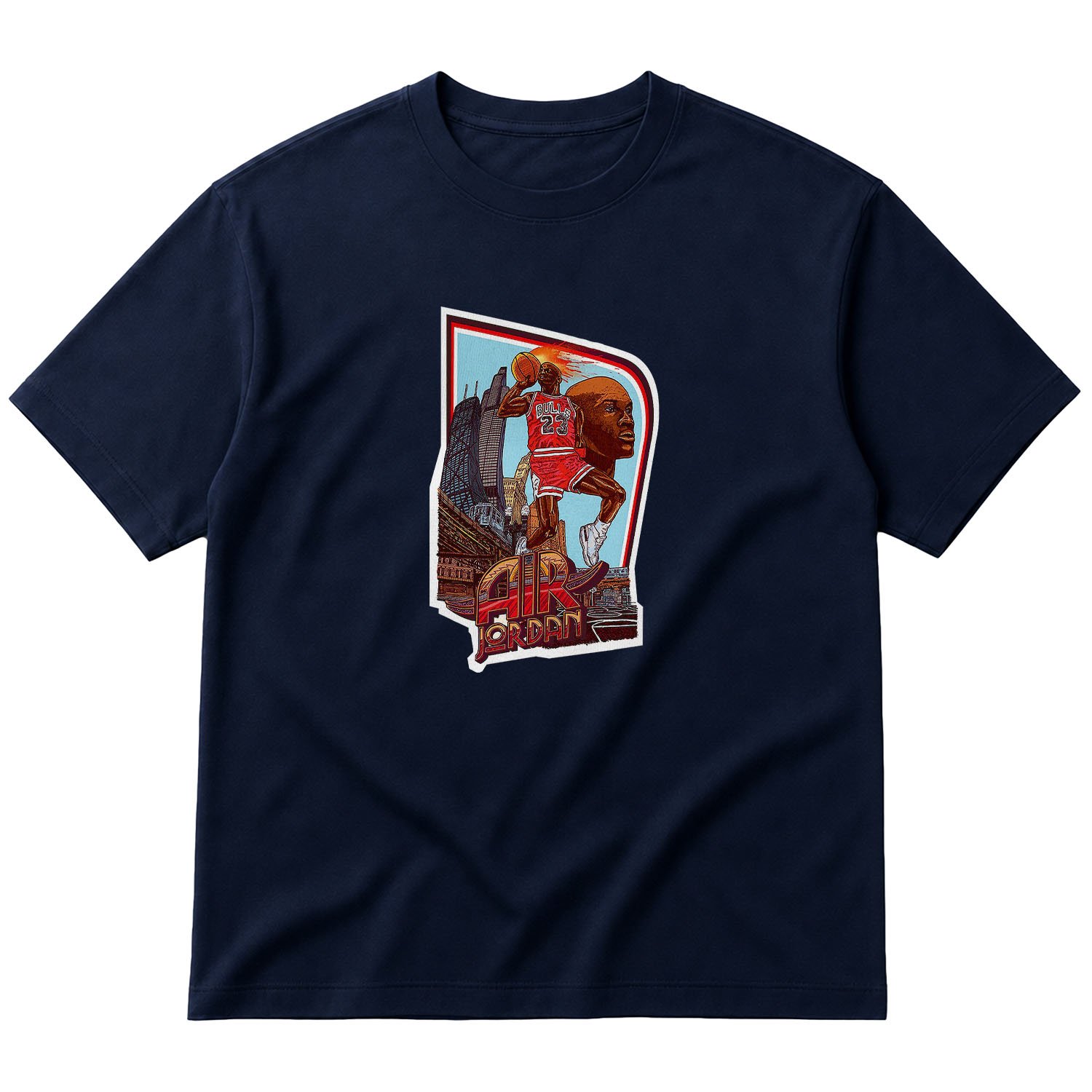 Air Jordan Print Oversize Tişört M - İndigo Mavisi