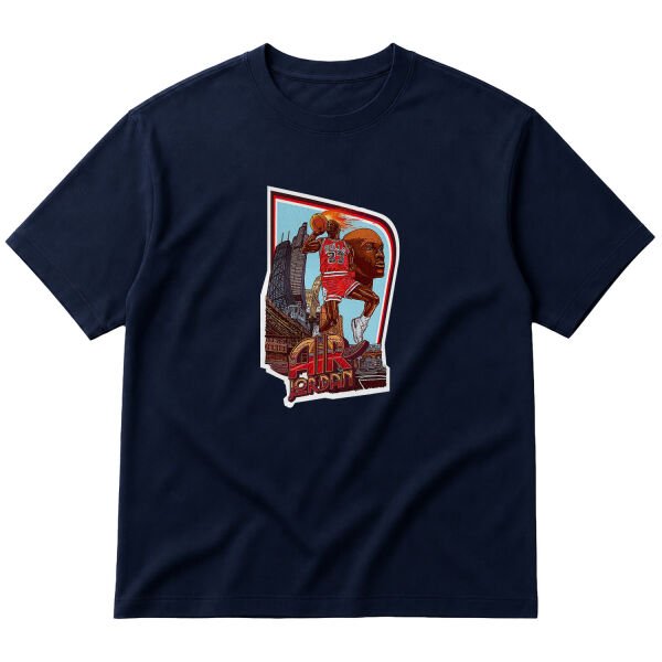 Air Jordan Print Oversize Tişört M - İndigo Mavisi