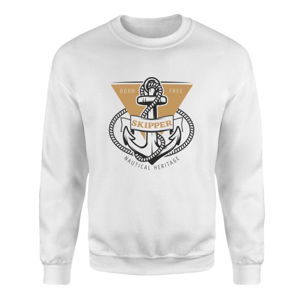 Skipper Denizci Sweatshirt S - Beyaz