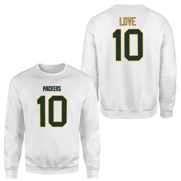 Jordan Love Green Bay Packers Sweatshirt L - Beyaz