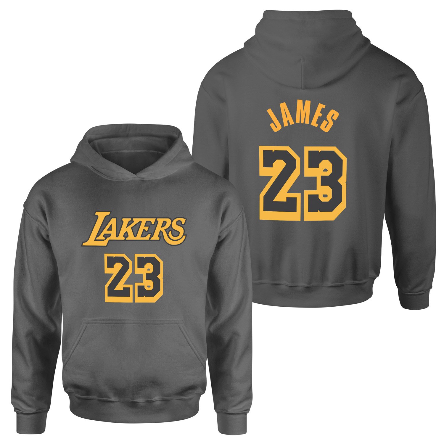 LeBron James 23 Lakers Black Hoodie XL - Füme