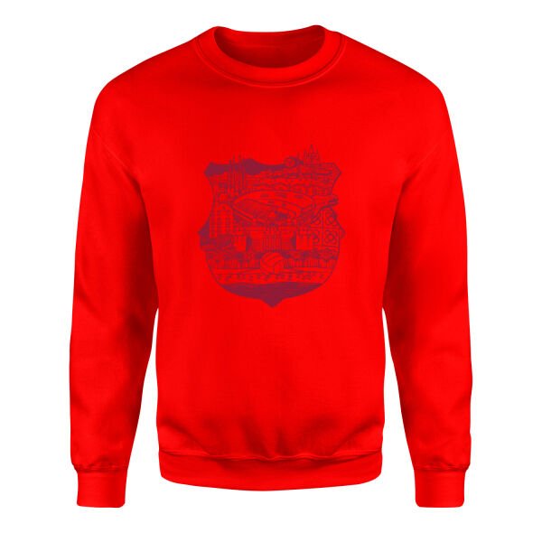 Barcelona City Sweatshirt S - Kırmızı
