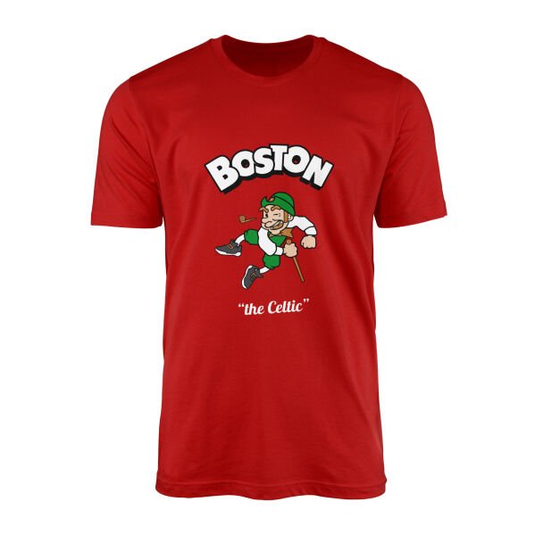 Celtics Cartoon Tişört S - Kırmızı
