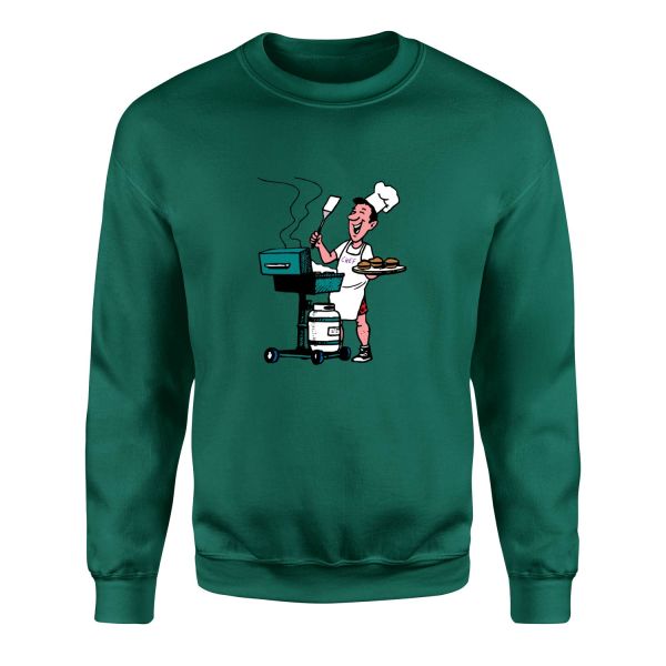 BBQ Chef Sweatshirt M - Nefti Yeşili