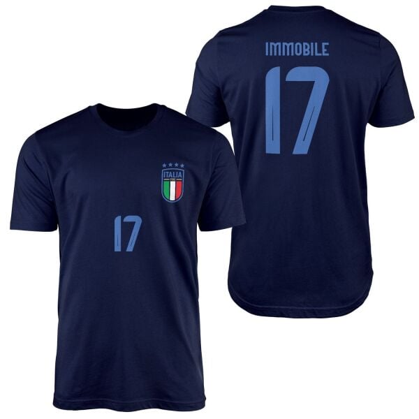Ciro Immobile | İtalya 24 Forma Tişört L - İndigo Mavisi | OUTLET