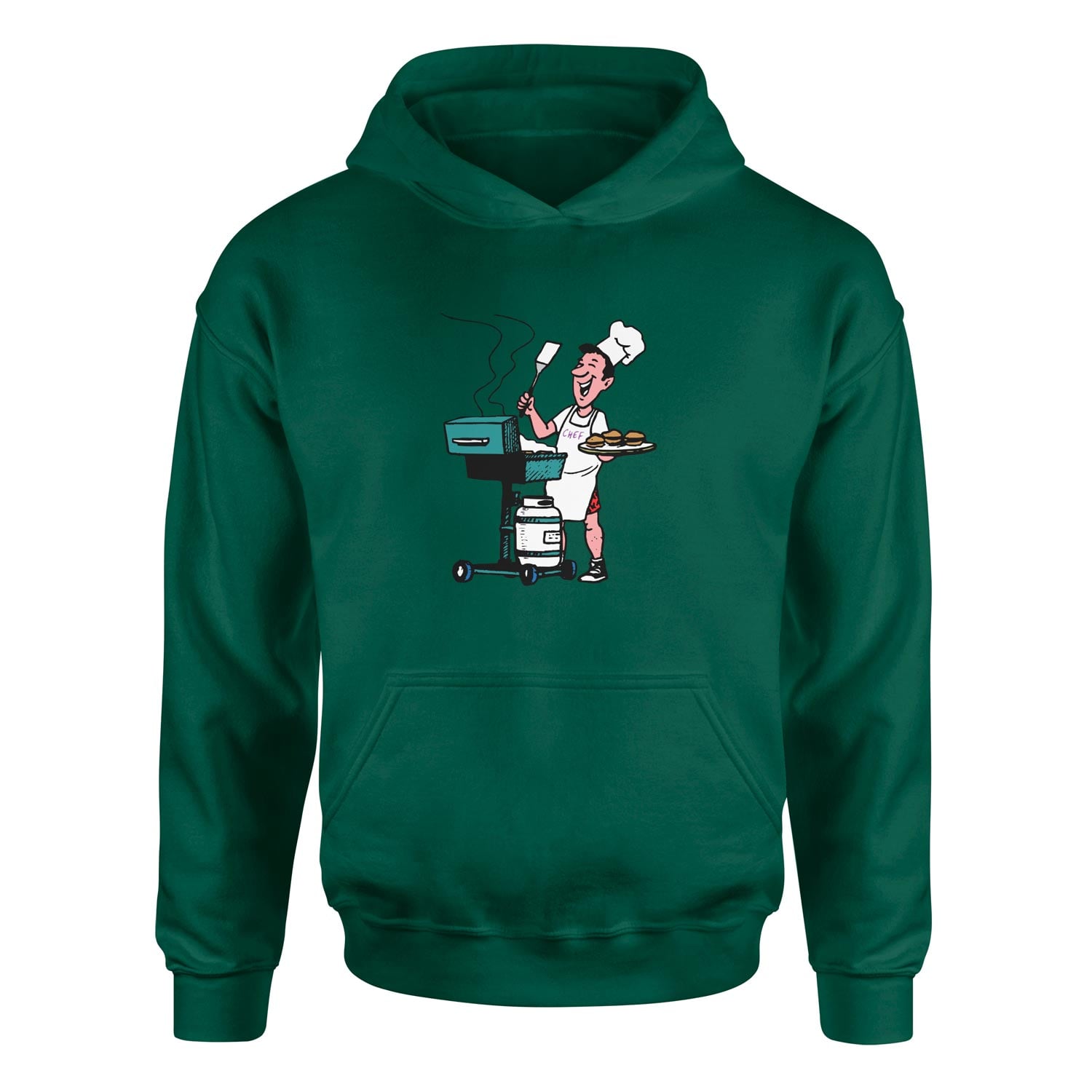 BBQ Chef Hoodie S - Nefti Yeşili