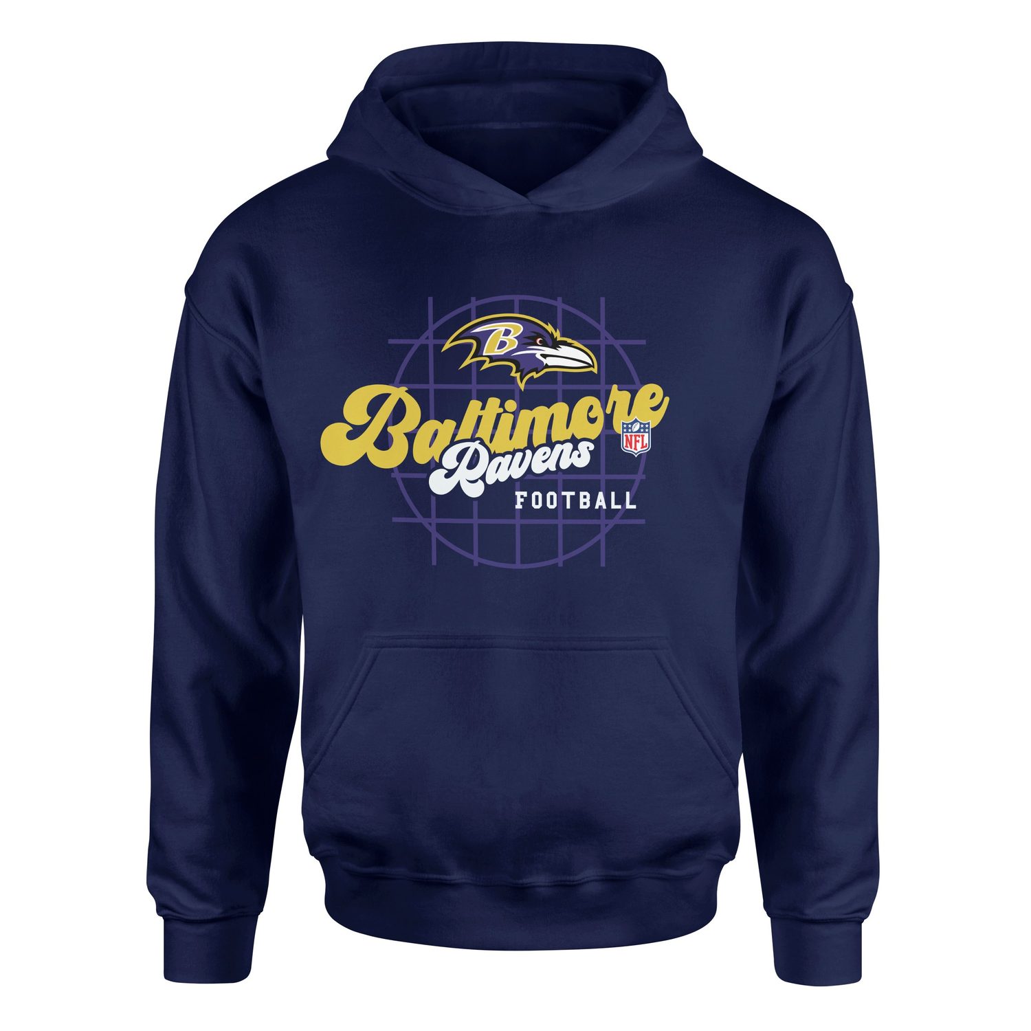 Baltimore Ravens Purple Thunder Hoodie L - İndigo Mavisi